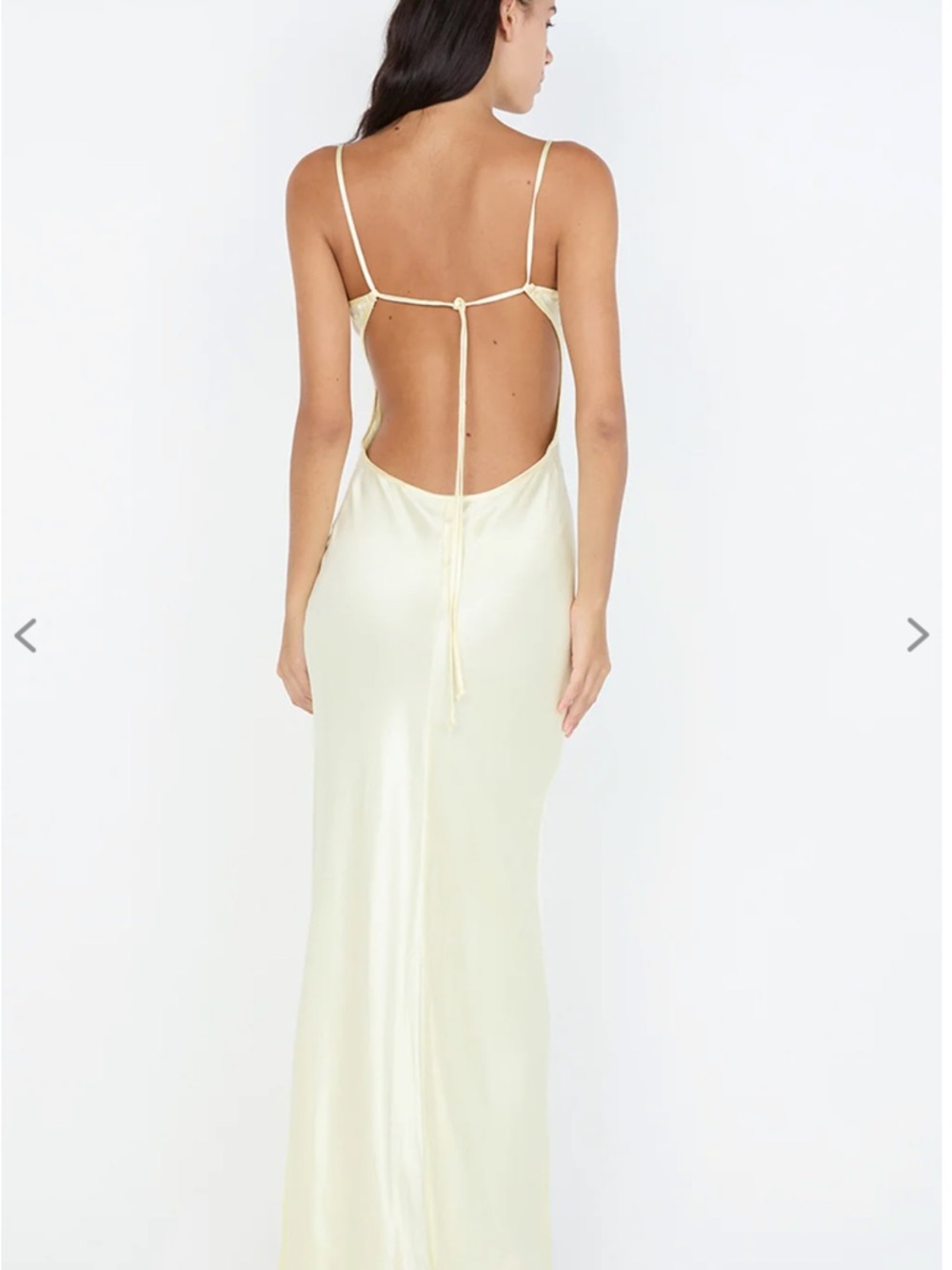 Bec & Bridge Pale Yellow Satin Backless Slip Dress - Picture 2 of 3